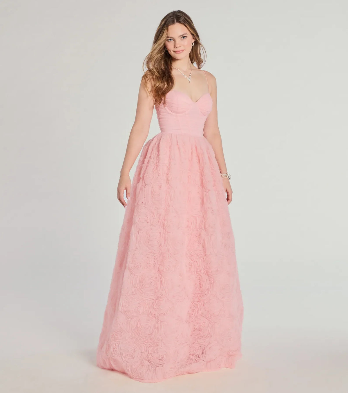Jayla Floral Rosette A-Line Ball Gown