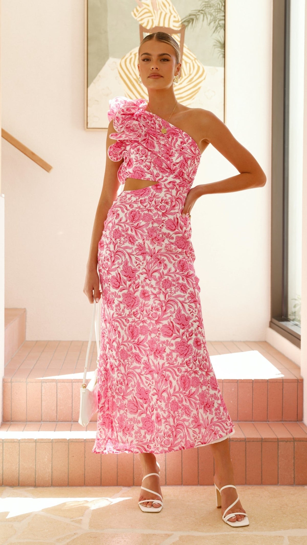 Amina Maxi Dress - Pink Floral