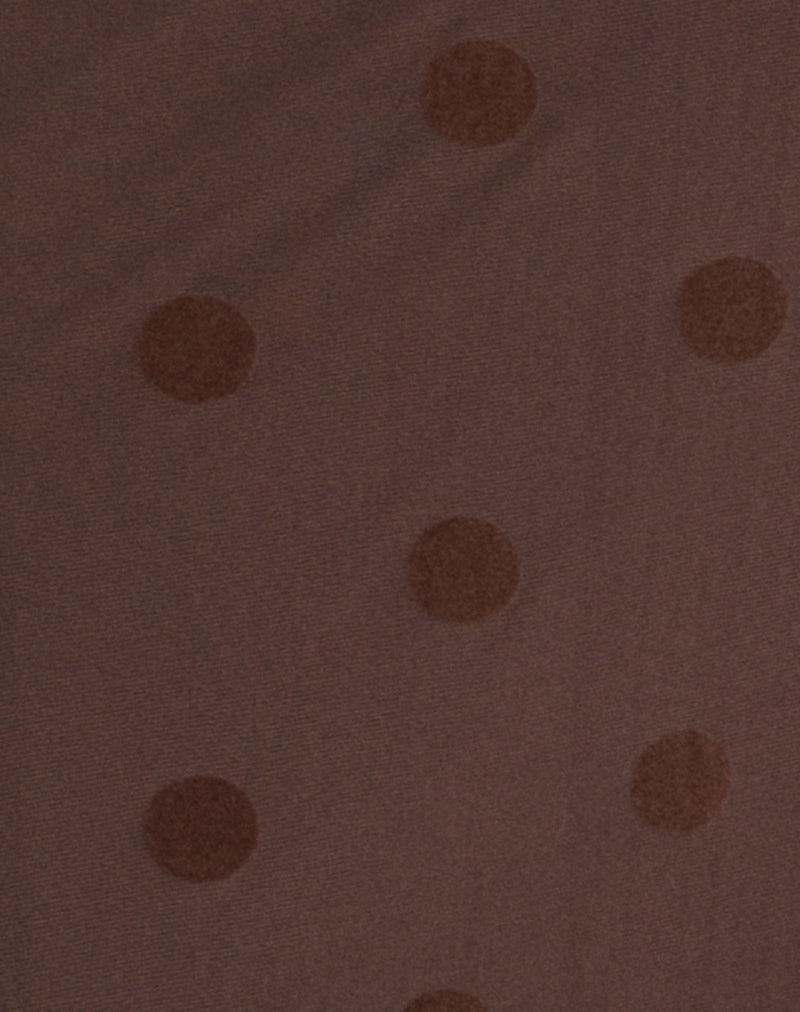 Rosaga Maxi Dress in Big Polka Flock Brown