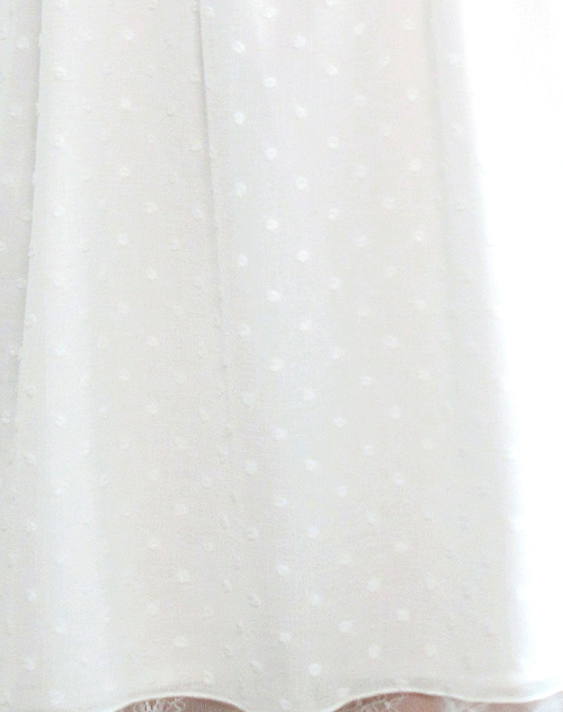 Yagis Smock Mini Dress in Dobby Chiffon White Lace