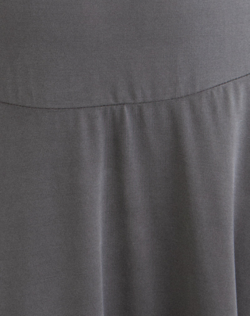 Yauri Long Sleeve Mini Dress in Cupro Grey