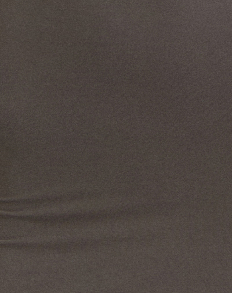 Zarya Maxi Dress in Cupro Grey Khaki