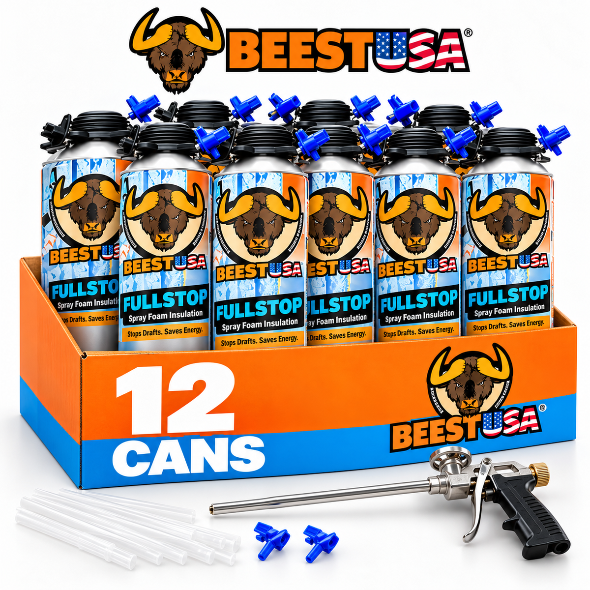 BEEST FullStop™ Spray Foam Insulation Kit – High R-Value, Air Sealing & Sound Control for Walls, Attics & Garages