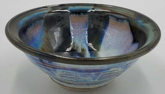 Liscom Hill Pottery - Black and Blue Lip-Edge Cereal Bowl