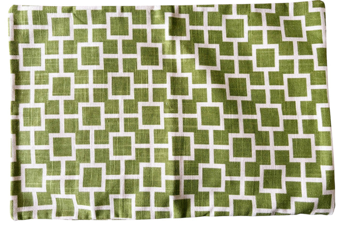 Sale: 12x18” Apple Green Trellis Pillow Cover - Annabel Bleu