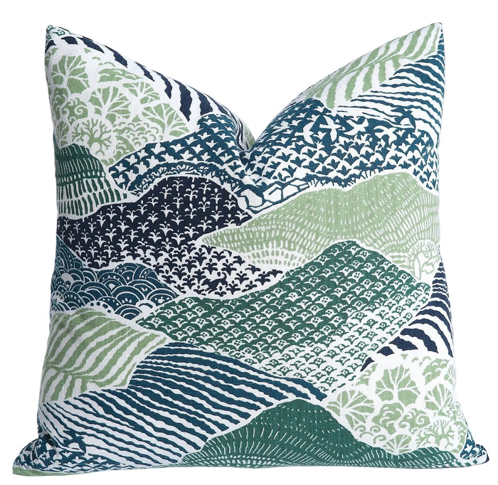 Sale: 16x16 Green Rolling Hills Pillow Cover