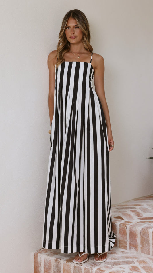 Pippa Maxi Dress - Black Stripe