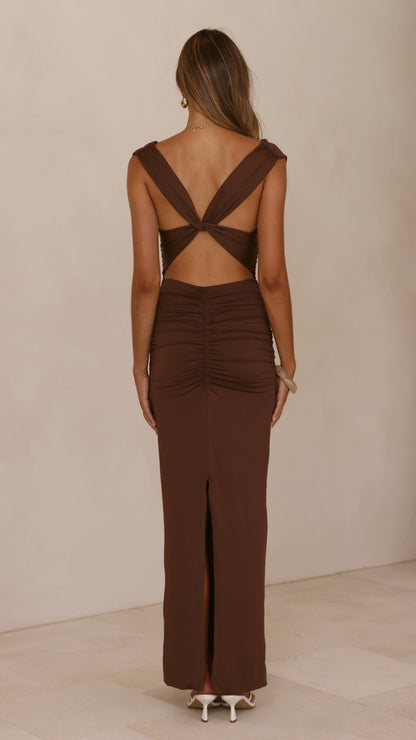 Lolita Maxi Dress - Coffee