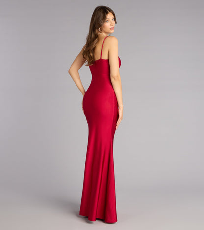 Tricia V-Neck Slit Mermaid Formal Dress
