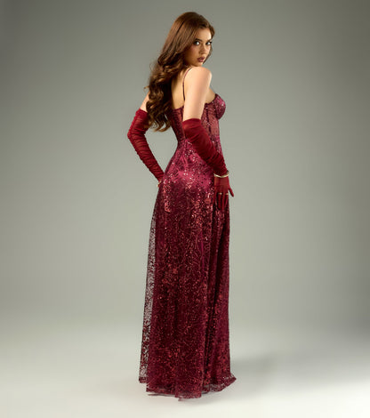 Lauren Sweetheart A-Line Glitter Sequin Dress