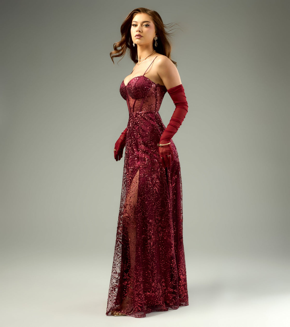Lauren Sweetheart A-Line Glitter Sequin Dress
