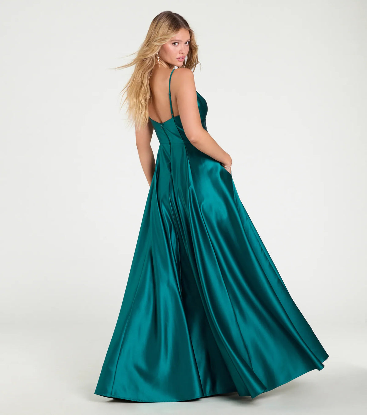 Daniela Satin A-Line Ball Gown