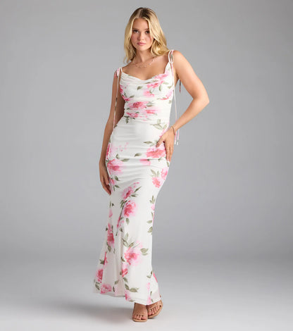 Now In Bloom Open Back Floral Maxi Dress
