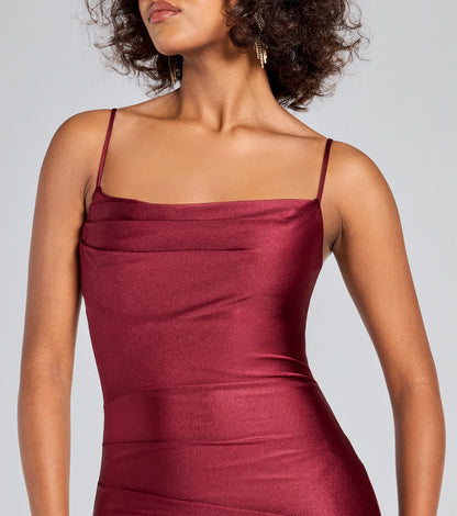 Flawless Allure Cowl Neck Bodycon Mini Dress