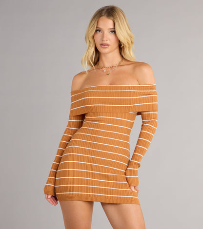 Cozy Flirt Striped Mini Dress