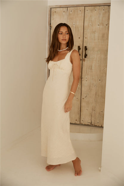 Lemon Squeeze Maxi Dress Beige