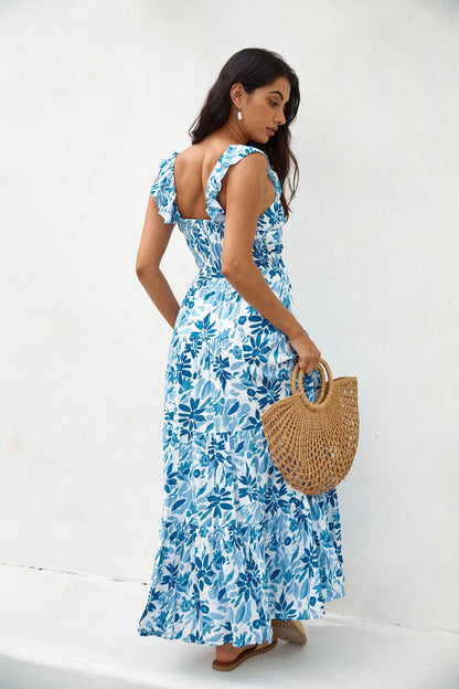 Nightfall Blooms Maxi Dress Blue