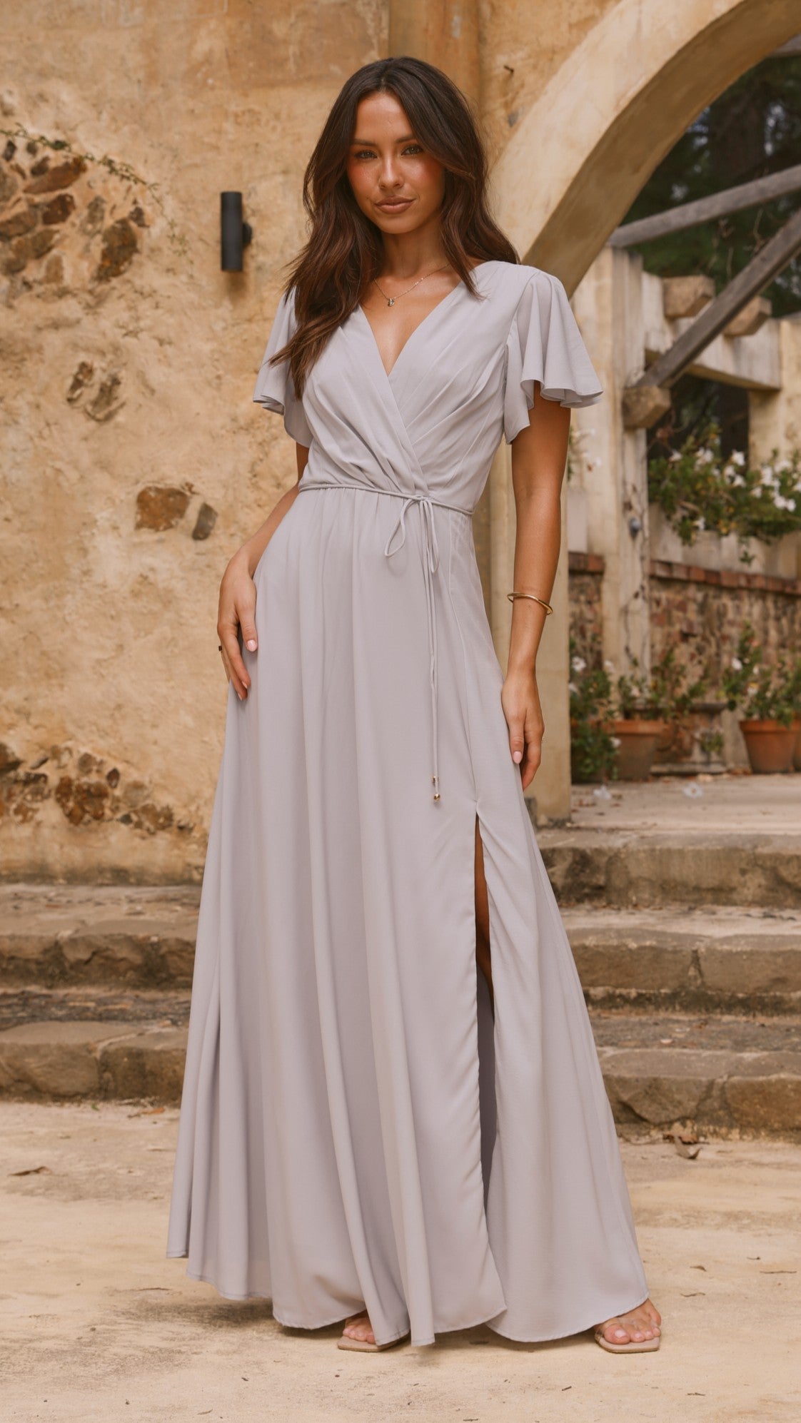 Charlize Maxi Dress - Silver