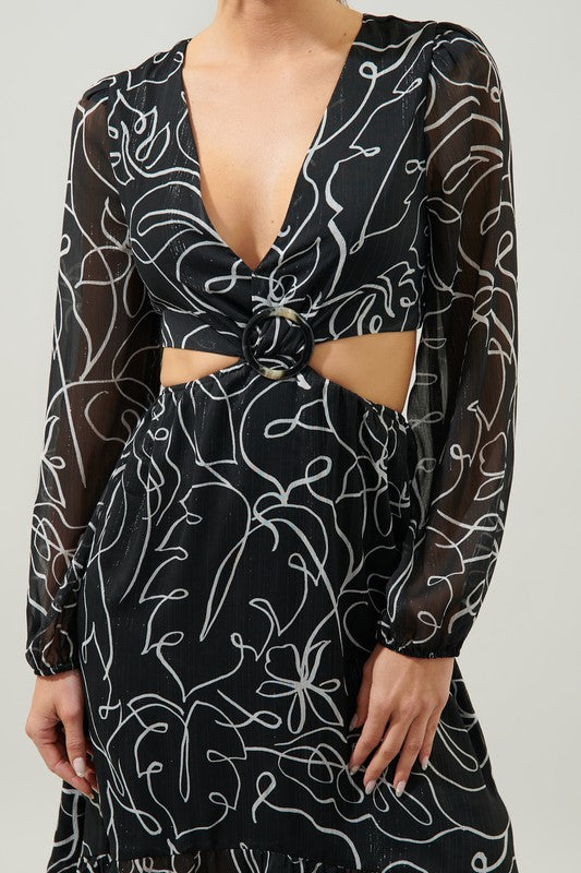 On The Water Cut Out Midi Dress