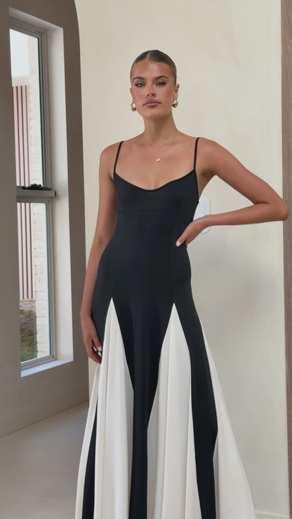 Darcie Maxi Dress - Black / Nude