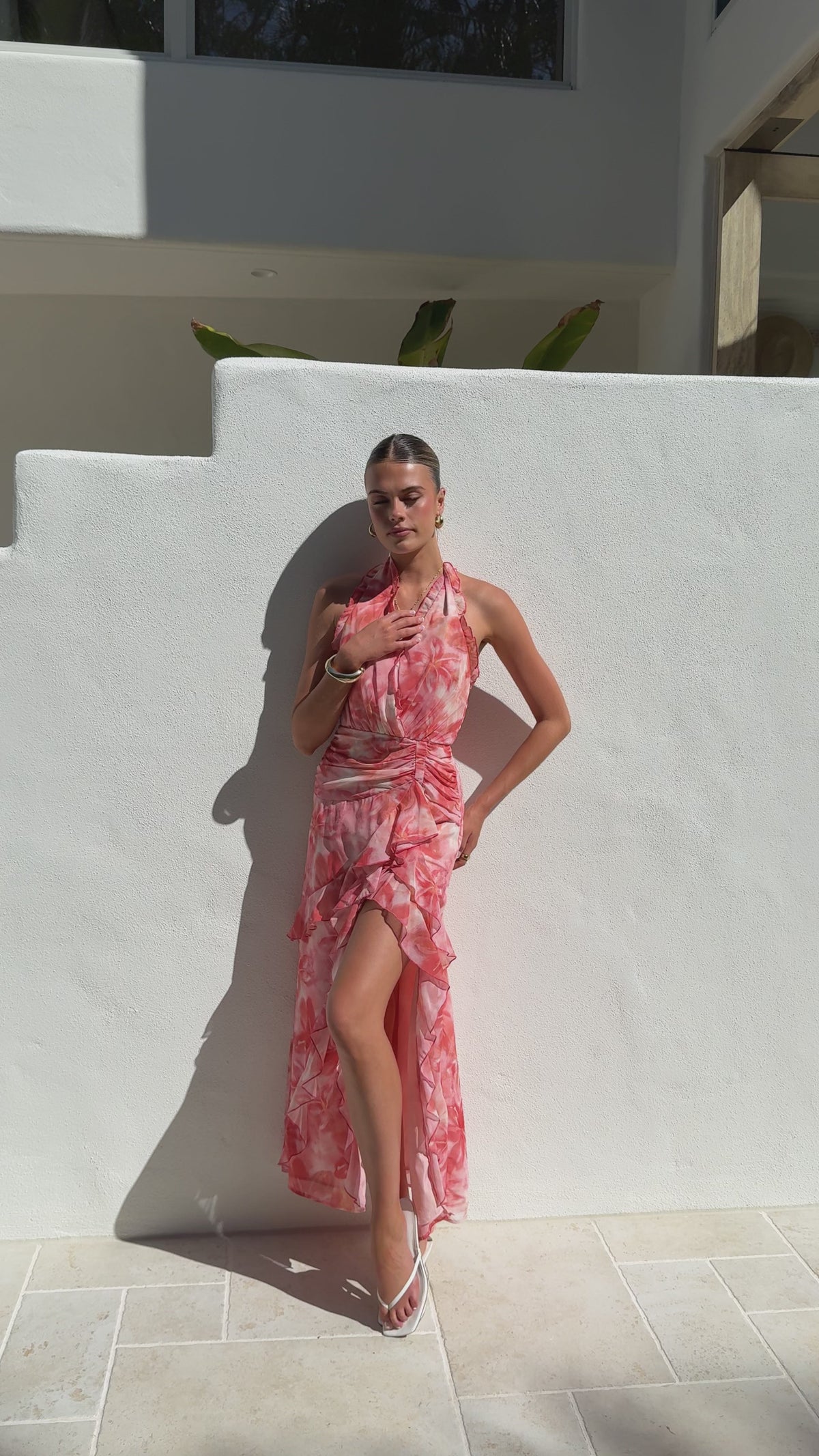 Davina Maxi Dress - Coral