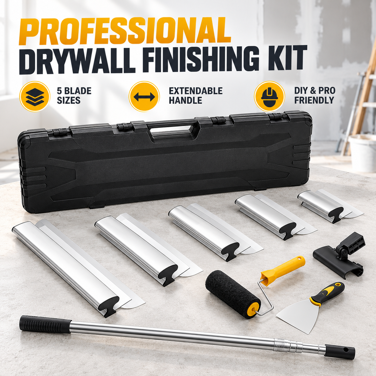 Drywall Skimming Blade-Multi-Functional Professional Putty Knife Set
