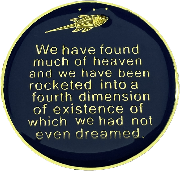 22 Year Rocketed to 4th Dimension Specialty AA Recovery Medallion - Tri-Plated Twenty Two Year Chip/Coin - Blue