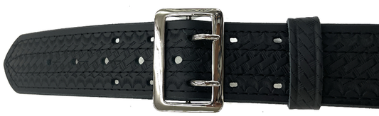 2.25'' 4 Row Stitching Sam Browne Leather Belt w/ Chrome Buckle | PFT8001