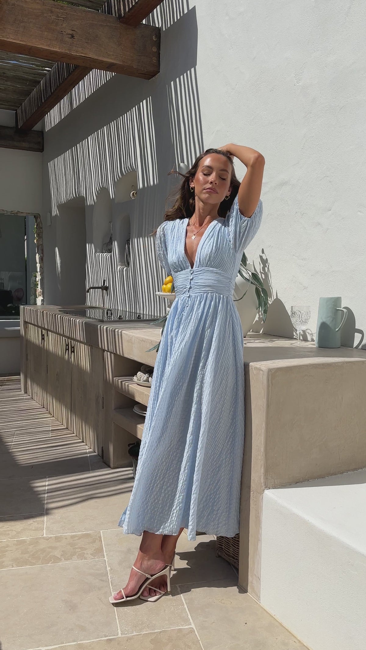Faiz Maxi Dress - Light Blue