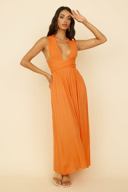 Skyfall Midi Dress Orange