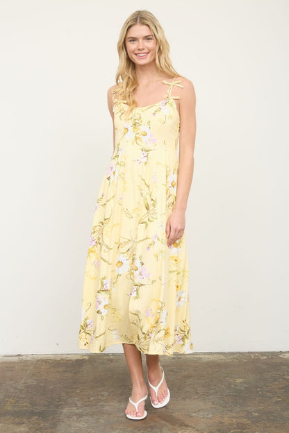 Scoop Neck Floral Dress