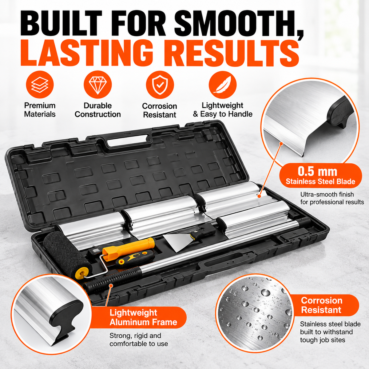 Drywall Skimming Blade-Multi-Functional Professional Putty Knife Set