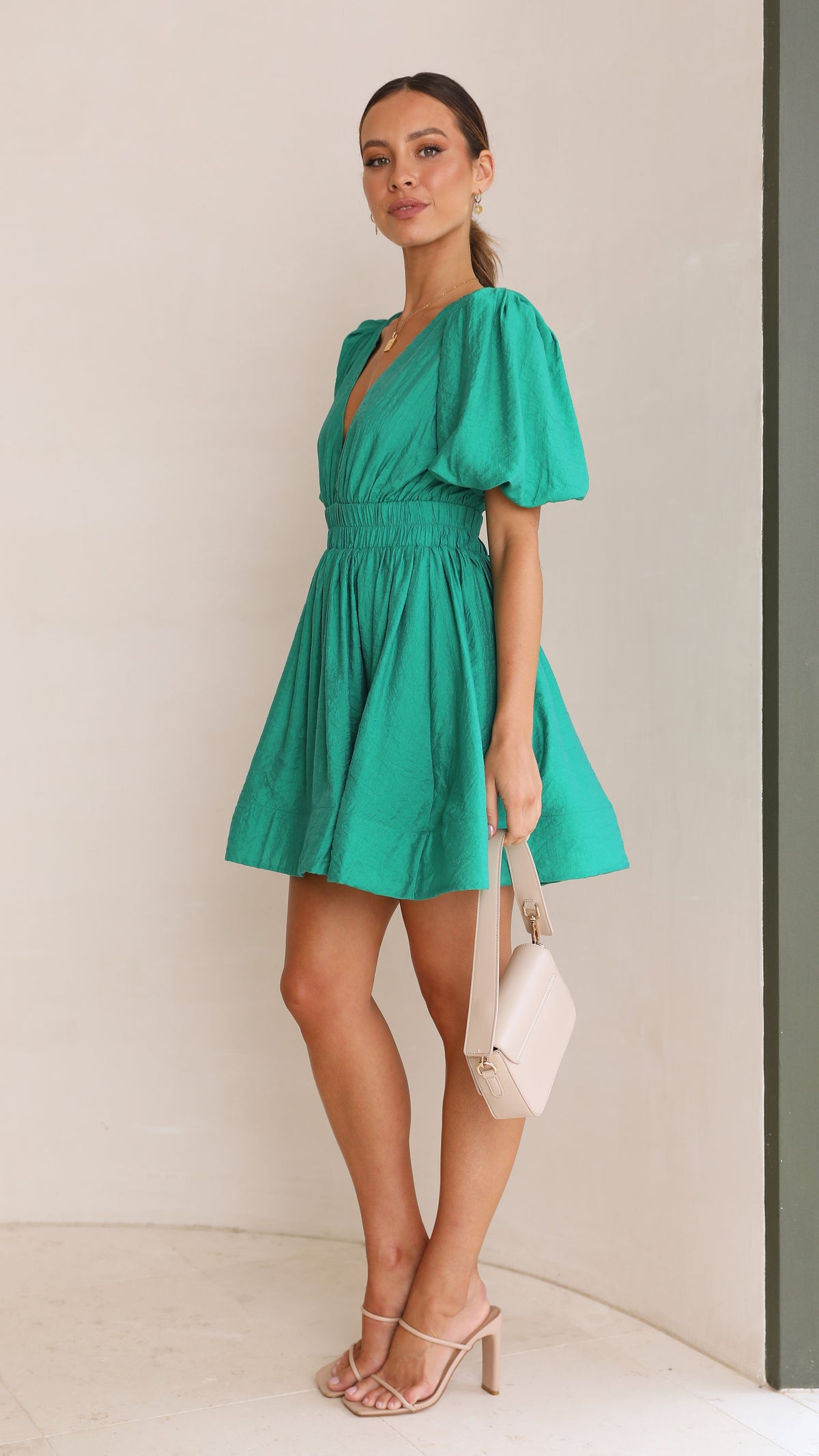 Erin Mini Dress - Emerald