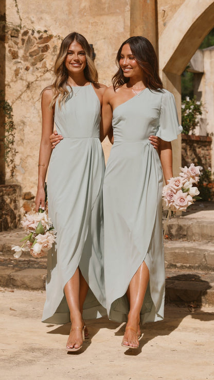 Genevieve Boat Neck Maxi Dress - Sage