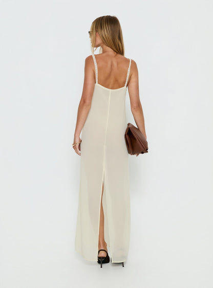 Glacial Sheer Maxi Dress Butter