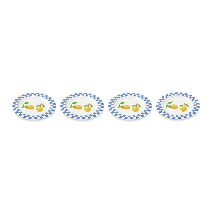 4pk 8.5" Melamine Salad Plates - Lemon Check