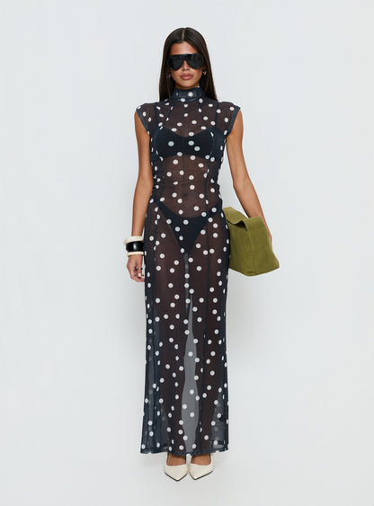 Redefined Maxi Dress Noir Polka