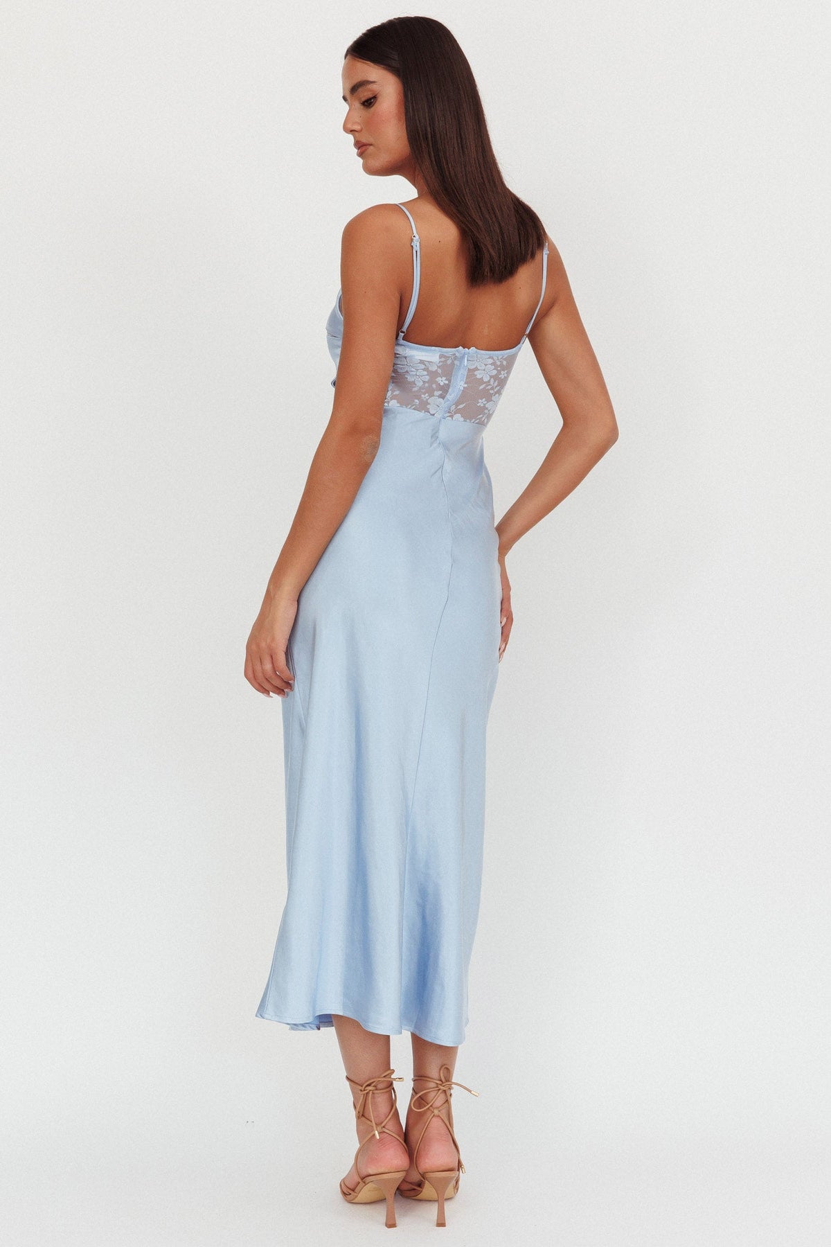 Impressions Lace Bodice Maxi Dress Blue