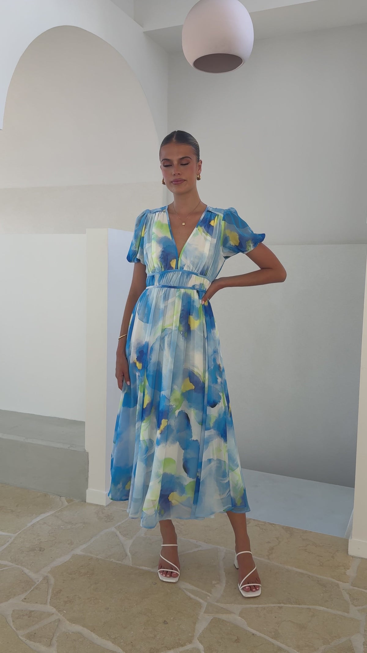 Amberose Maxi Dress -  Blue/Green