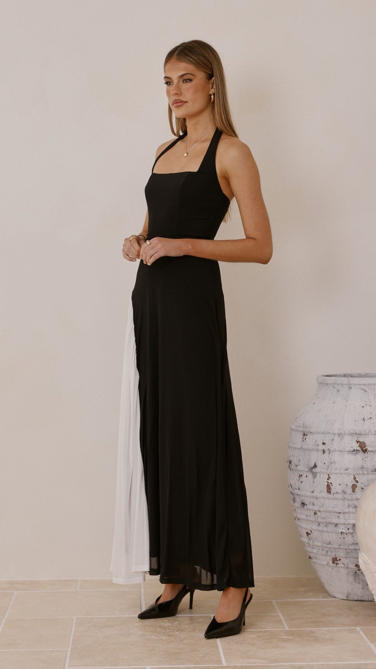 Cia Maxi Dress - Black/White