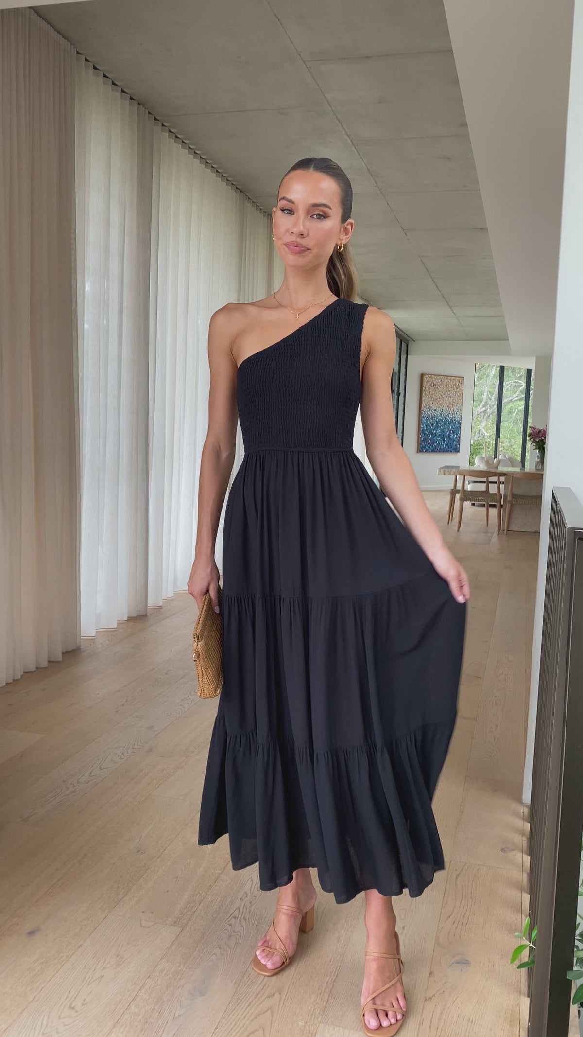 Cassy Midi Dress - Black