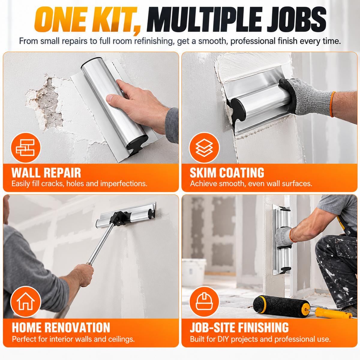 Drywall Skimming Blade-Multi-Functional Professional Putty Knife Set