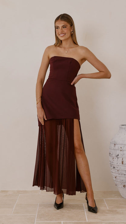 Fenella Asymmetrical Maxi Dress - Plum