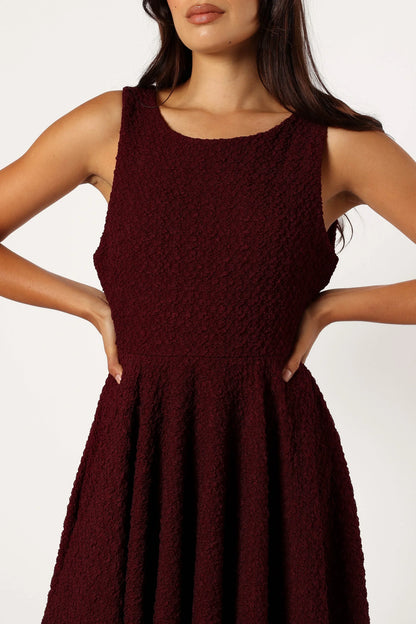 Margaret Mini Dress - Burgundy