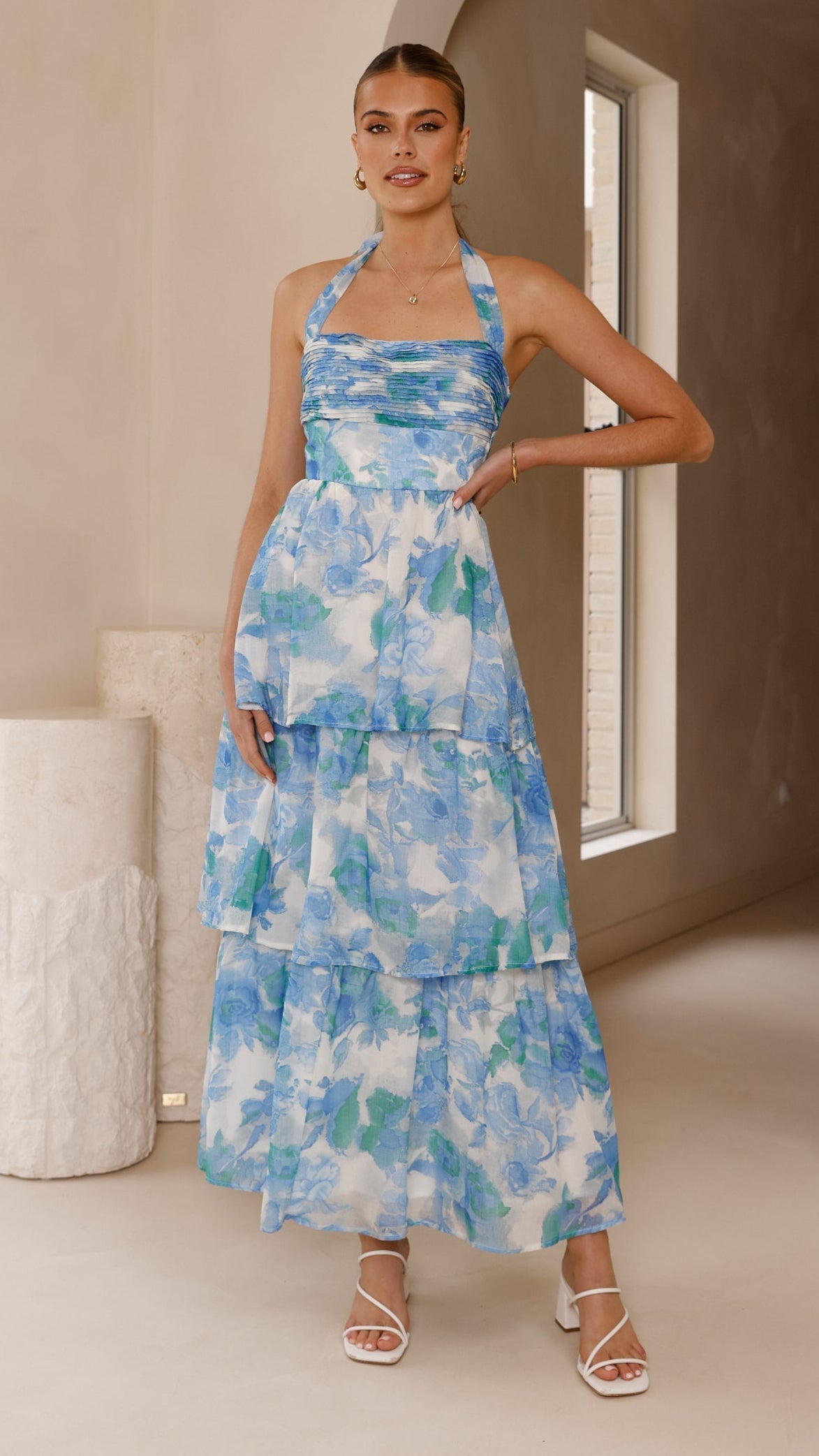 Alice Maxi Dress - Blue Floral