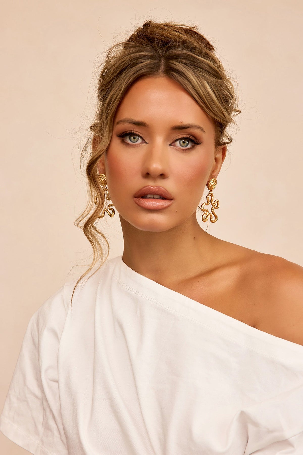 Molten Fleur Earrings - Gold