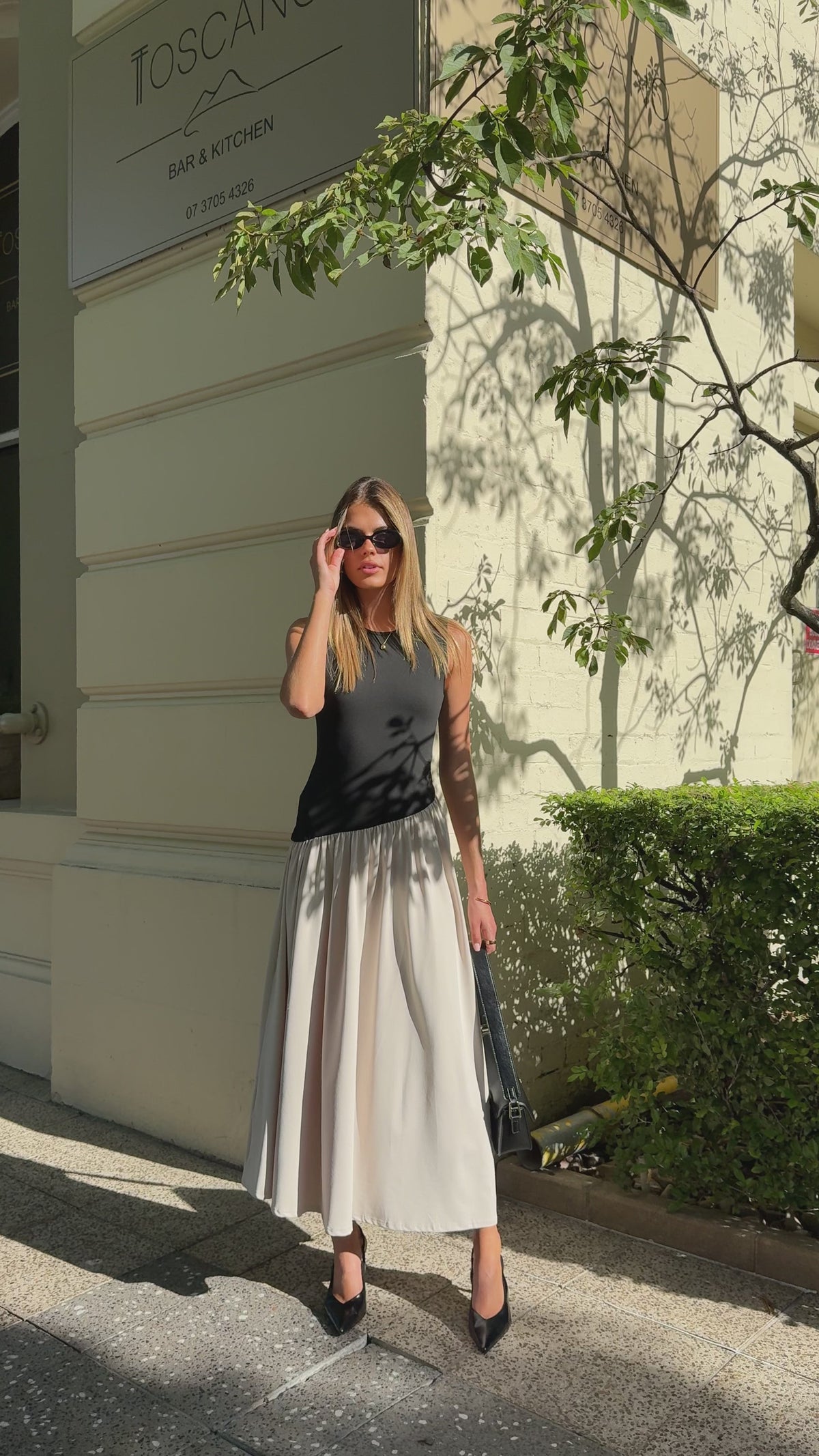 Darlita Maxi Dress - Black / Nude