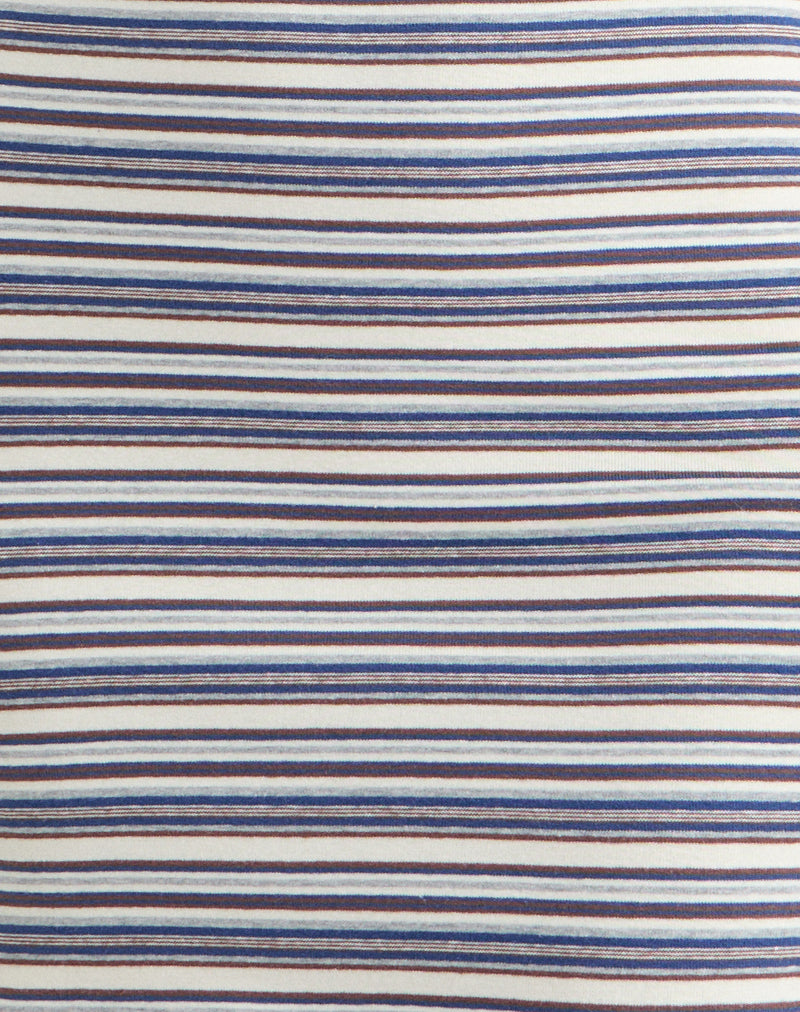 Anzhelina Strappy Mini Dress in Multi Blue Stripe