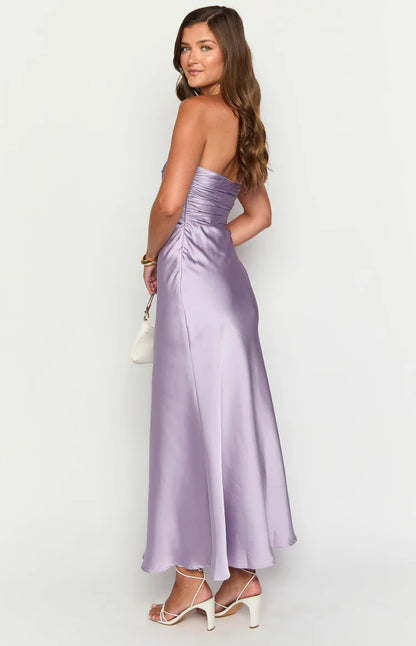 Alexia Purple Strapless Maxi Dress