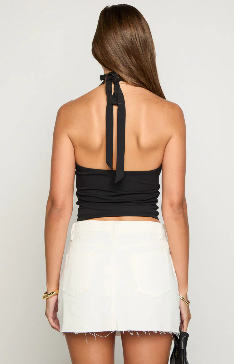 Amora Black Crop Top